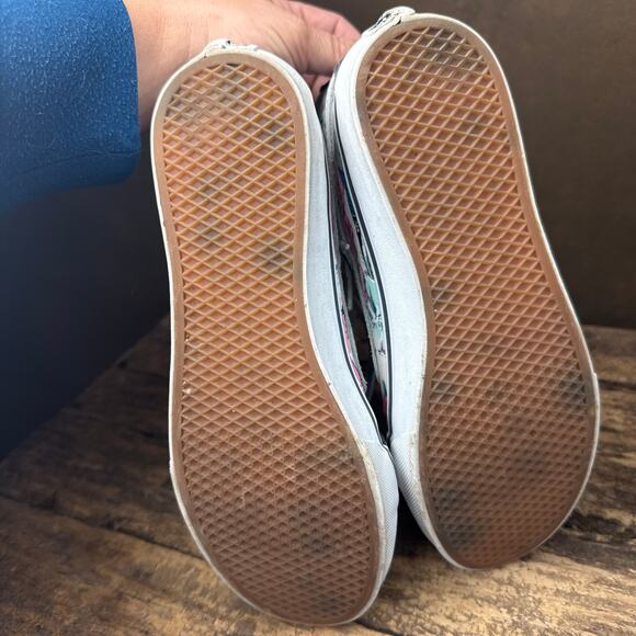 Vans Sk8-Hi Floral Canvas High Top Sneakers Womens 8 Tropical Print Suede Accent - Picture 9 of 12